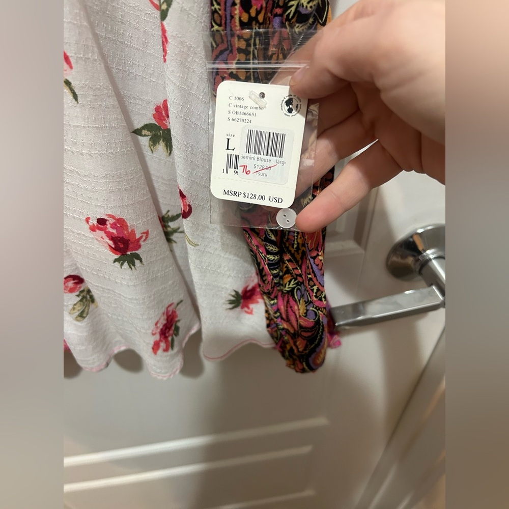 NWT Free People paisley button shirt! - Picture 6 of 6